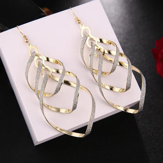 Elegant spiral dangle drop earrings (code-66)